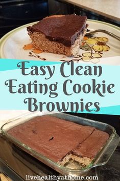 easy clean eating cookie brownies with chocolate frosting