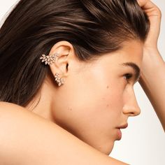 LOUIS VUITTON® - Idylle Blossom Right Earring, Pink Gold And Diamonds - Per Unit - Pink Gold Louis Vuitton Jewelry, Louis Vuitton Official, Fine Jewelry Collection, Earrings Collection, Gold Flowers, Ear Studs, Star Shape, Brilliant Cut Diamond, Diamond Studs