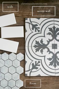 bathroom tile design with the words, how to install and diy guide on it