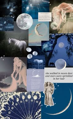 the collage is full of different images and words, including an image of a woman with