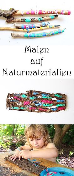 Basteln mit Naturmaterialien... Mal anders:) + Video — Mama Kreativ Tree Bark Crafts, Garden Crafts For Kids, Fall Arts And Crafts, Fall Crafts For Kids, Garden Art Crafts, Birthday Diy, Crafts For Girls, Nature Crafts, Fall Diy