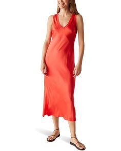 Women's Michael Stars Randi V-Neck Midi | Zappos.com Chic V-neck Midi Dress With Side Slits, Fitted V-neck Dress With Side Slits, Casual V-neck Slip Dress For Night Out, Chic V-neck Dress With Side Slits, Sleek V-neck Bias Cut Dress, Sleek Bias Cut V-neck Dress, Chic V-neck Slip Dress With Side Slits, V-neck Slip Dress With Side Slits For Night Out, Sleek V-neck Bias Cut Midi Dress