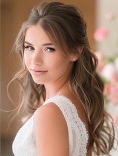 Elegant Wedding Hairstyles Half Up Half Down for Your Big Day Vintage Finger Waves, Up Wedding Hair, Medium Length Wedding Hairstyles, Half Up Wedding, Down Wedding Hairstyles, Half Up Wedding Hair, Half Up Half Down Wedding, Wedding Hairstyles Medium Length, Classic Bride