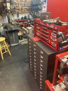 a tool cabinet with many tools in it