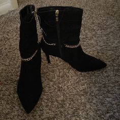 Questions? Leave A Comment Below! Chain Boots For Party In Fall, Party Boots With Chain Strap For Fall, Chain Boots For Fall Party, Fall Party Boots With Chain Strap, Formal High Heel Boots With Chain Strap, Evening High Heel Boots With Chain Strap, Chic Boots With Chain Strap For Night Out, Chic Chain Strap Boots For Night Out, Chic Black Boots With Chain Detail