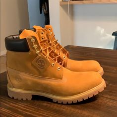 Tan Leather Timberland Boots Brand New Never Worn Leather Timberland Boots, Timbaland Boots, Billie Eilish Concert Outfit, Original Timberland Boots, Shoe Rotation, Timberland Leather Boots, Timberland Boots Outfit Mens, Dream Shoe, Timberland Boots Outfit