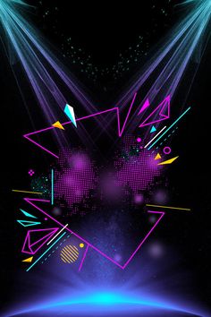 an abstract background with bright lights and shapes