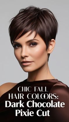 Trendy Tumble Hair Colors Darkish Espresso Brunette Waves ☕ Espresso Brunette, Fall Hair Colors Dark, Short Hairdo, Hair Colors Dark, Rich Hair Color, Pixie Hair Color, Trendy Fall Hair Color, Cute Short Haircuts, Short Hairdos