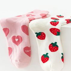 Fashion Sock Women Cotton Socks Heart Strawberry Middle Tube Socks Breathable Casual Socks Heart Strawberry, Sports Socks, Tube Socks, Fashion Socks, Sport Socks, Casual Socks, Cotton Socks, Socks Women, Socks