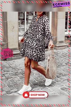 Leopard Print Dress Bohemian Style Dress Bohemian Style Dresses, Dress Bohemian, Leopard Print Dress, Color Pick, Bohemian Dress, White Short, Style Dress, Types Of Collars, Bohemian Style