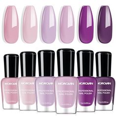 Morovan Nail Polish Set Fingernail: Lilac Light Purple Quick Dry Nail Polish Kit 0.25oz Lavender Regular Nail Polish Pack Glossy Finger Nail Polish Gifts for Women Nail Polish Gifts, Light Purple Nail Polish, Polish Gifts, Finger Nail Polish, Lavender Nail Polish, Glossier Nail Polish, Nail Polish Gift, Regular Nail Polish