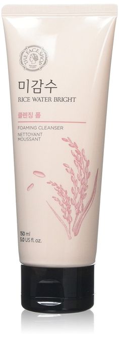 The Face Shop Foaming Facial Cleanser, $7 Korean Face Wash, Rice Water Bright, Korean 10 Step Skin Care, Cosmetics Products, Foaming Facial Cleanser, Rice Water, Korean Skincare Routine, The Face Shop