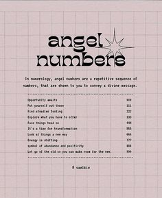 the back cover of an article about angel numbers