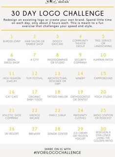 the 30 day logo challenge is here to help you get ready for your next event