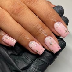 Very Square Acrylic Nails, Boo Nails, Nails Biab, Nails January, Stars Nails, Bday Nails, Builder Gel Nails, Subtle Nails