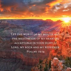 an image of the sun setting over a mountain with bible verse written in front of it