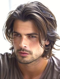 Male Haircuts Long Hair, Mens Long Haircut Layered, Medium Length Side Part Hair Men, Men With Longer Hair, Mid Length Middle Part Hair Men, Mens Longer Hairstyles, Long Hair Men Medium, Men's Haircuts Medium Long, Haircuts For Straight Hair Long