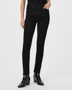 This high-rise skinny stovepipe leg hits right at the ankle and comes in our best-selling black shadow wash. Cut from our famed TRANSCEND denim, this style is luxuriously soft with plenty of stretch and recovery to give it a flawless fit from morning to moonlight. Black Shadow, Black Jeans, High Rise, Black