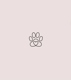 a dog's paw with two hearts in the middle on a light pink background