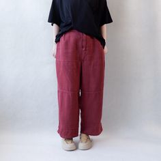 Welcome to Lovecutething. This is Burgundy Low Crotch Linen Pants With Hand Stitching, Hippie Harem Pants Linen Trousers, Loose Pants, Drop Crotch Pants, Baggy Lounge Pants. We only use natural, comfortable fabrics. You will love it here. Also this is a shop full of love and we love custom requests. If you have any questions feel free to contact us to discuss. Cheers! SIZE LIST Size Normal (≤ 5 feet 6): Lenght:90CM/35.4" Hips:118CM/46.4" Waist:74-104CM/29.1-40.9" Size Add Length (> 5 feet 6): Lenght:100CM/39.3" Hips:118CM/46.4" Waist:74-104CM/29.1-40.9" Size Plus Size: Lenght:90CM/35.4" Hips:126CM/49.6" Waist:78-112CM/30.7-44" Choose size recommendations: If your height is less than 5 feet 6, you choose "size normal" will be fine. If your height is greater than 5 feet 6, you choose "size a Red Baggy Jeans With Pockets, Baggy Wide Leg Cargo Pants With Patchwork, Baggy Wide Leg Patchwork Pants, Relaxed Fit Wide Leg Patchwork Bottoms, Baggy Trousers With Patch Pockets, Baggy Pants With Patch Pockets, Patchwork Wide Leg Bottoms With Relaxed Fit, Wide Leg Bottoms With Patchwork And Relaxed Fit, Casual Patchwork Tapered Leg Bottoms