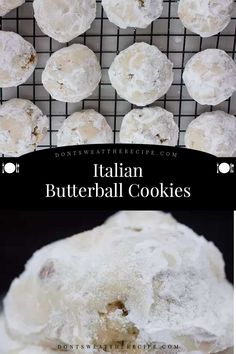 italian butterball cookies on a cooling rack