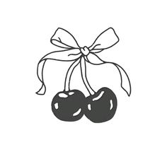 two cherries tied with a bow