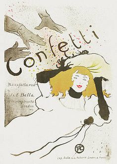 a drawing of a woman laying in bed with birds flying above her and the words confetti on it