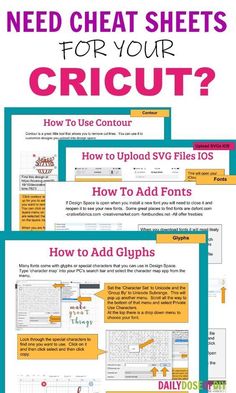 the instructions for how to use your cricut guide with pictures and text on it