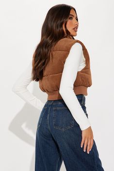 Available In Brown, Cognac, And Cream. Vest Collar Sleeveless Corduroy Quilted Fully Lined Shell: 90% Polyester 10% Nylon Lining: 100% Polyester Rib: 97% Polyester 3% Spandex Padding: 100% Polyester Imported | Jasmine Corduroy Puffer Vest in Cognac Brown size XL by Fashion Nova Corduroy Puffer, Cream Vest, Puffer Vest, Jacket Style, Cognac, Fashion Nova, Puffer, Jackets & Coats, Spandex