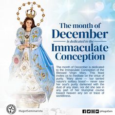 the month of december is dedicated to the immaculate contemplation, with an image of queen elizabeth