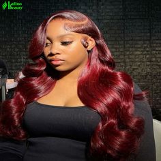 99J body wave burgundy wig hd lace wig 13x6 human hair red wig burgundy 13x6 13x4  lace frontal