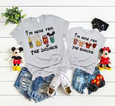 Disney Shirt I'm Here for the Snacks I'm Here for - Etsy Disney Family Outfits, Disney World Family Shirts, Personalized Disney Shirts, Disney Trip Outfits, Here For The Snacks, Disney Wear, Gifts For Disney Lovers, Disney Trip Shirts, Epcot Shirts