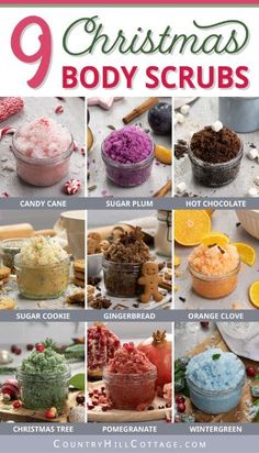 the 9 christmas body scrubs recipe is shown