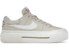 Nikes Shoes Women's, White Nike Platform Sneakers, Nike White Synthetic Platform Sneakers, Nike Womans Court Legacy, Nike Court Legacy White, Nike Court Legacy Pearl White, Trendy Shoes Sneakers, Fasion Outfits, Cute Sneakers