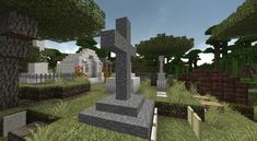 an image of a cemetery in minecraft