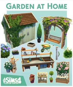 the garden at home is shown in this poster