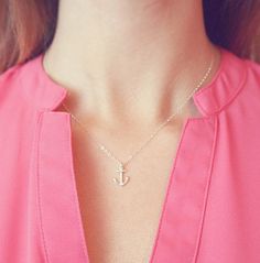 Sterling Silver Anchor Necklace by amandadeer on Etsy Cute Sterling Silver Charm Necklace, Deer Jewelry, Anchor Jewelry, Anchor Charm, Anchor Necklace, Sterling Silver Chain, Austin Tx, Sterling Silver Chains, Gold Vermeil