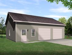 this is an artist's rendering of a two - car garage