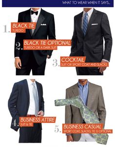 Fashion in Infographics Queer Characters, Mens Closet, Cocktail Business, Suit Guide, Black Tie Optional, Dark Suit, Mens Attire, Tuxedo Dress, Cocktail Attire