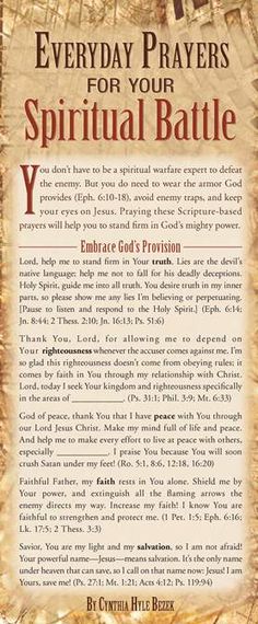 the front cover of everyday prayer for your spiritual battle