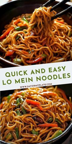 an image of quick and easy lo mein noodles