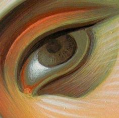 an eye is shown in the center of a painting