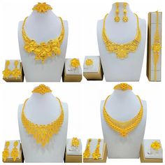 Enhance your African wedding ensemble with this glamorous Dubai Gold Jewelry Set. Crafted with meticulous attention to detail, this set exudes elegance and sophistication. Make a grand entrance and shine bright on your special day." Dubai Gold Jewelry Set, Bridal Indian, Dubai Gold Jewelry, Gold Jewelry Set, Bride Bracelet, Modern Gold Jewelry, Gold Jewelry Sets, Manicure Set, Grand Entrance