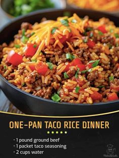 one - pan taco rice dinner poster