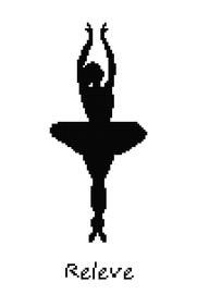 a black and white silhouette of a ballerina with the words believe in front of it