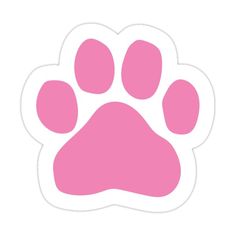 a pink paw print sticker