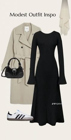 Basic Dress Outfit Hijab, K Drama Inspired Outfits, Midi Dress With Coat, Work Outfits Women Dress, Winter Classy Outfits, Dress Outfits For Winter, Winter Modest Outfits, Modest Clothing Ideas, Modest Girly Outfits