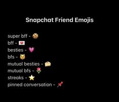 the words snapchat friend emojis appear to be different