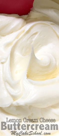 a close up view of the whipped cream on top of buttercream frosting