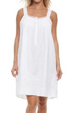 White Elegant Sleeveless Dress For Sleepover, Elegant White Nightgown For Sleepover, Elegant Sleeveless Chemise For Bedtime, Elegant Sleeveless Nightgown For Home, White Sleeveless Chemise, White Sleeveless Chemise For Night, Feminine White Sleeveless Chemise, White Sleeveless Feminine Chemise, Feminine White Chemise For Daywear